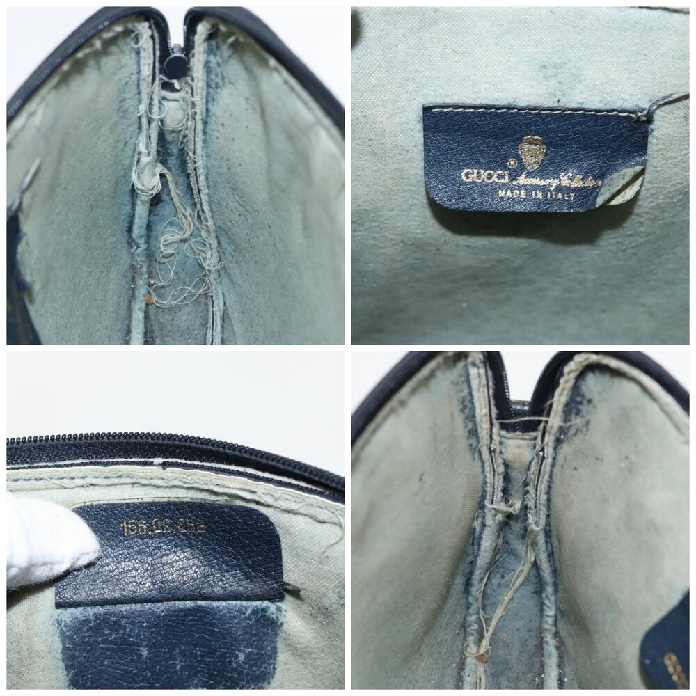 GUCCI GG Supreme Shoulder Bag PVC Navy 156 02 066 Auth ar12605 - Picture 15 of 16